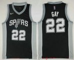 Wholesale Cheap Men's San Antonio Spurs #22 Rudy Gay Black 2017-2018 Nike Icon Edition Swingman Jersey