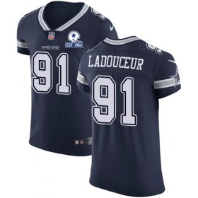 Wholesale Cheap Nike Cowboys #91 L.P. Ladouceur Navy Blue Team Color Men\'s Stitched With Established In 1960 Patch NFL Vapor Untouchable Elite Jersey