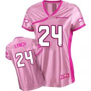 Wholesale Cheap Nike Seahawks #24 Marshawn Lynch Pink Women's Be Luv'd Stitched NFL Elite Jersey