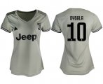 Wholesale Cheap Women's Juventus #10 Dybala Away Soccer Club Jersey