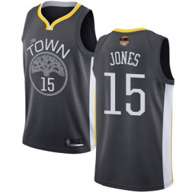 Wholesale Cheap Warriors #15 Damian Jones Black 2019 Finals Bound Basketball Swingman Statement Edition Jersey