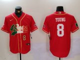 Cheap Men's San Francisco 49ers #8 Steve Young Red With Patch Cool Base Stitched Baseball Jersey