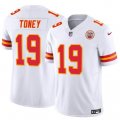 Wholesale Cheap Men's Kansas City Chiefs #19 Kadarius Toney White 2023 F.U.S.E. Vapor Untouchable Limited Football Stitched Jersey