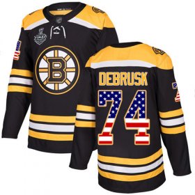 Wholesale Cheap Adidas Bruins #74 Jake DeBrusk Black Home Authentic USA Flag Stanley Cup Final Bound Stitched NHL Jersey