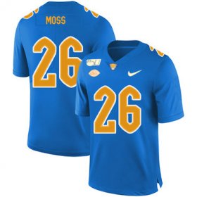 Wholesale Cheap Pittsburgh Panthers 26 Chawntez Moss Blue 150th Anniversary Patch Nike College Football Jersey