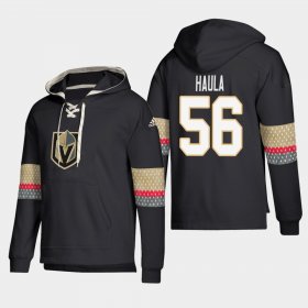 Wholesale Cheap Vegas Golden Knights #56 Erik Haula Black adidas Lace-Up Pullover Hoodie