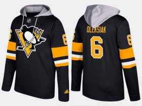 Wholesale Cheap Penguins #6 Jamie Oleksiak Black Name And Number Hoodie