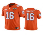 Wholesale Cheap Men's Clemson Tigers #16 Trevor Lawrence Orange 2020 National Championship Game Jersey