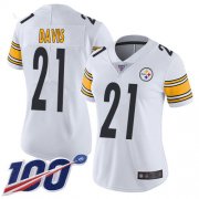 Wholesale Cheap Nike Steelers #21 Sean Davis White Women's Stitched NFL 100th Season Vapor Limited Jersey