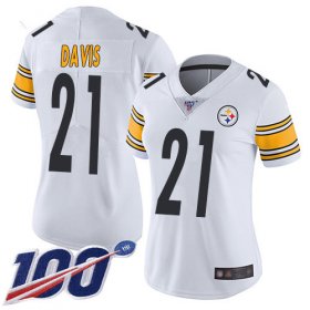 Wholesale Cheap Nike Steelers #21 Sean Davis White Women\'s Stitched NFL 100th Season Vapor Limited Jersey