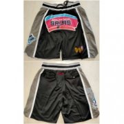 Wholesale Cheap Men San Antonio Spurs Black Grey Shorts Run Small