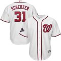 Wholesale Cheap Washington Nationals #31 Max Scherzer Majestic 2019 World Series Champions Home Cool Base Patch Player Jersey White