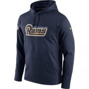 Wholesale Cheap Men's Los Angeles Rams Nike Navy Circuit Wordmark Essential Performance Pullover Hoodie