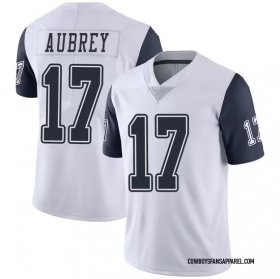 Men\'s Dallas Cowboys #17 Brandon Aubrey Limited White Color Rush Vapor Untouchable Jersey