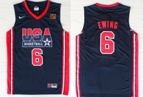 Wholesale Cheap 1992 Olympics Team USA #6 Patrick Ewing Navy Blue Swingman Jersey