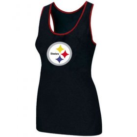 Wholesale Cheap Women\'s Nike Pittsburgh Steelers Big Logo Tri-Blend Racerback Stretch Tank Top Black