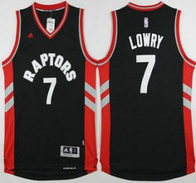 Wholesale Cheap Men\'s Toronto Raptors #7 Kyle Lowry Revolution 30 Swingman 2015-16 New Black Jersey