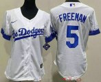 Wholesale Cheap Youth Los Angeles Dodgers #5 Freddie Freeman White City Cool Base Jersey