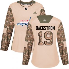 Wholesale Cheap Adidas Capitals #19 Nicklas Backstrom Camo Authentic 2017 Veterans Day Women\'s Stitched NHL Jersey