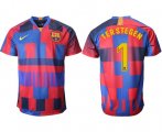 Wholesale Cheap Barcelona #1 Ter Stegen 20th Anniversary Stadium Soccer Club Jersey