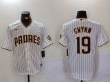 Cheap Men's San Diego Padres #19 Tony Gwynn White Team Logo Stitched Cool Base Nike Jersey