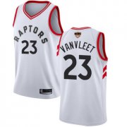 Wholesale Cheap Raptors #23 Fred VanVleet White 2019 Finals Bound Basketball Swingman Association Edition Jersey