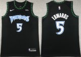 Cheap Men's Minnesota Timberwolves #5 Anthony Edwards Black City Edition Stitched Jersey