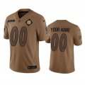 Wholesale Cheap Men's Pittsburgh Steelers Active Player Custom 2023 Brown Salute To Setvice Limited Football Stitched Jersey