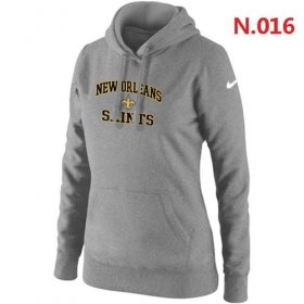 Wholesale Cheap Women\'s Nike New Orleans Saints Heart & Soul Pullover Hoodie Light Grey