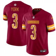 Cheap Men's Washington Commanders #3 Cade York Burgundy 2024 Vapor Limited Football Stitched Jersey