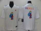 Wholesale Cheap Men Dallas Cowboys 4 Prescott White Nike Rainbow version 2021 NFL Jersey