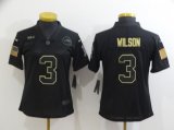 Wholesale Cheap Women's Seattle Seahawks #3 Russell Wilson Black 2020 Salute To Service Stitched NFL Nike Limited Jersey