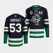 Wholesale Cheap Men's Vancouver Canucks #53 Bo Horvat Navy 2022 Reverse Retro Stitched Jersey