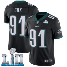 Wholesale Cheap Nike Eagles #91 Fletcher Cox Black Alternate Super Bowl LII Men\'s Stitched NFL Vapor Untouchable Limited Jersey