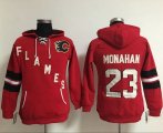 Wholesale Cheap Calgary Flames #23 Sean Monahan Red Women's Old Time Heidi NHL Hoodie