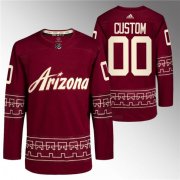 Cheap Men's Arizona Coyotes Custom Garnet Alternate Pro Jersey