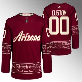 Cheap Men\'s Arizona Coyotes Custom Garnet Alternate Pro Jersey