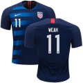 Wholesale Cheap Women's USA #11 Weah Away Soccer Country Jersey