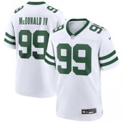 Cheap Men's New York Jets #99 Will McDonald IV White Throwback Stitched Game Jersey