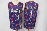 Wholesale Cheap Men's Toronto Raptors #1 Tracy McGrady Purple Tear Up Pack Mitchell & Ness Swingman Jeresy