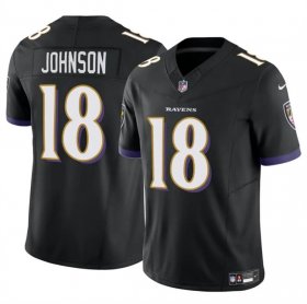 Cheap Men\'s Baltimore Ravens #18 Diontae Johnson Black 2023 F.U.S.E Vapor Limited Football Jersey