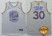 Wholesale Cheap Men's Golden State Warriors #30 Stephen Curry Gray 2017 The NBA Finals Patch Jersey