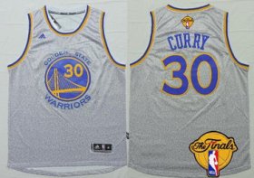 Wholesale Cheap Men\'s Golden State Warriors #30 Stephen Curry Gray 2017 The NBA Finals Patch Jersey