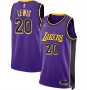 Cheap Men's Los Angeles Lakers #20 Maxwell Lewis Purple 2024 Statement Edition Stitched Basketball Jersey