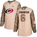 Wholesale Cheap Adidas Hurricanes #6 Joel Edmundson Camo Authentic 2017 Veterans Day Stitched NHL Jersey