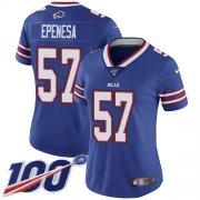 Wholesale Cheap Nike Bills #57 A.J. Epenesas Royal Blue Team Color Women's Stitched NFL 100th Season Vapor Untouchable Limited Jersey