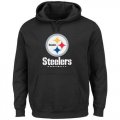 Wholesale Cheap Men's Pittsburgh Steelers Black Critical Victory Pullover Hoodie