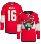 Cheap Men's Florida Panthers #16 Aleksander Barkov Red Home 2024 Stanley Cup Champions Stitched Jersey