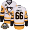 Wholesale Cheap Penguins #66 Mario Lemieux White/Black CCM Throwback 50th Anniversary Stitched NHL Jersey