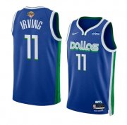 Cheap Men's Dallas Mavericks #11 Kyrie Irving Blue 2024 Finals City Edition Stitched Basketball Jersey